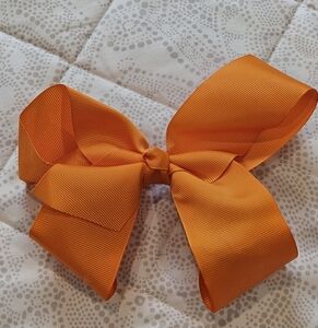 Fall Thanksgiving Orange Hairbow Ruffle Girl